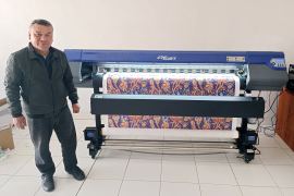 Принтер ARK-JET SUB 1602 установлен в компании "Нигох Медиа Мобиль" (Коканд)