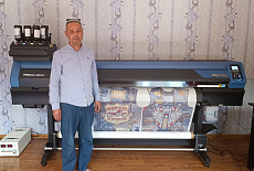Инсталляция  принтера Mimaki TS100 на﻿ швейном производстве из Маргилана