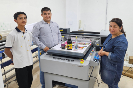 УФ-принтер Sprinter 6090 DPP A1E установлен в РА Master Print из Таджикистана