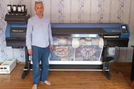 Инсталляция  принтера Mimaki TS100 на﻿ швейном производстве из Маргилана