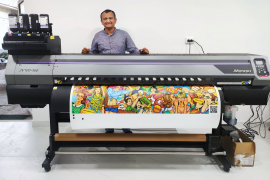 Комплекс из Mimaki JV100 и Mimaki CG-130AR установлен в компании "Uz Time"